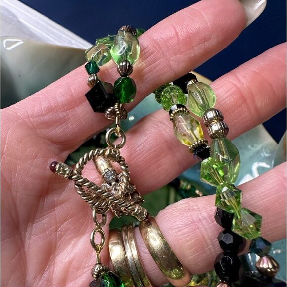 Murano Glass Pendant Necklace Crystal Beads + Earrings & Bracelet 925 Sterling - Picture 7 of 11